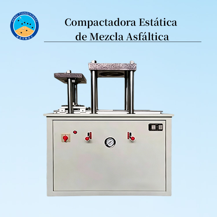 Máquina de compactación estática para probetas de mezcla asfáltica