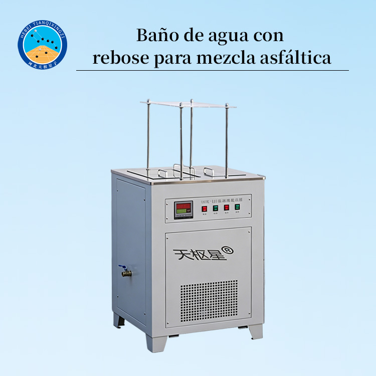 Baño de agua con rebose para ensayo de densidad de mezcla asfáltica