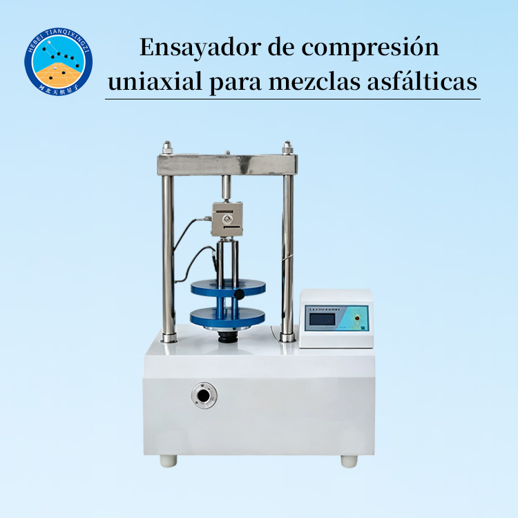 Máquina de ensayo de compresión uniaxial para mezclas asfálticas cilíndricas