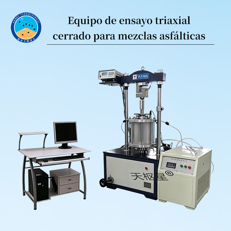 Equipo de ensayo triaxial cerrado para mezclas asfálticas