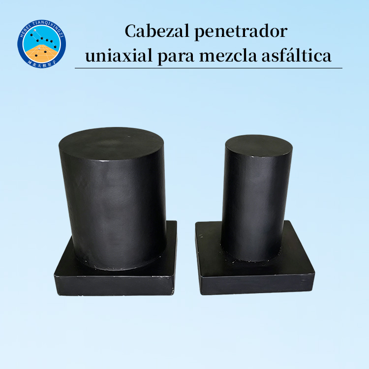 Cabezal penetrador de ensayo de penetración uniaxial para mezcla asfáltica
