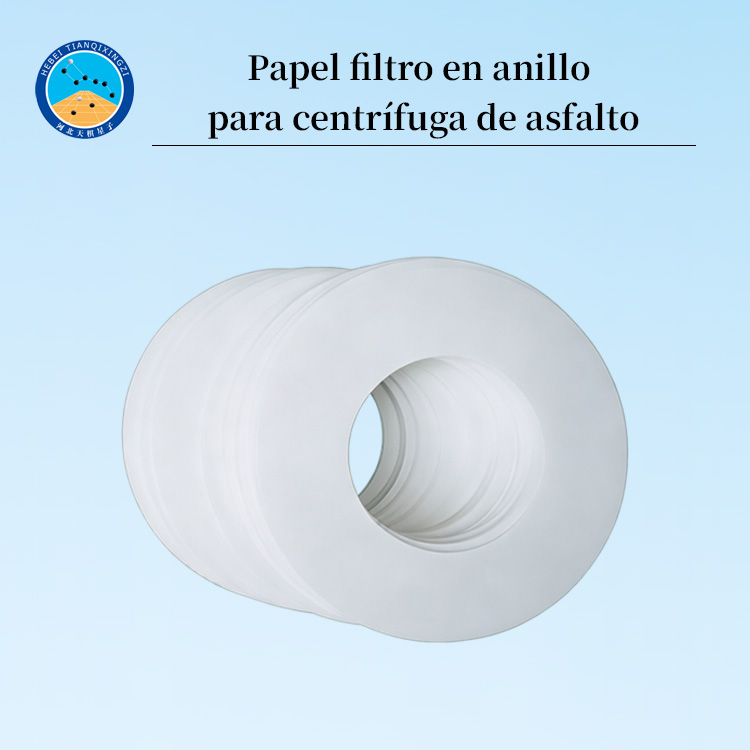 Papel filtro en anillo para ensayo de extracción centrífuga de asfalto