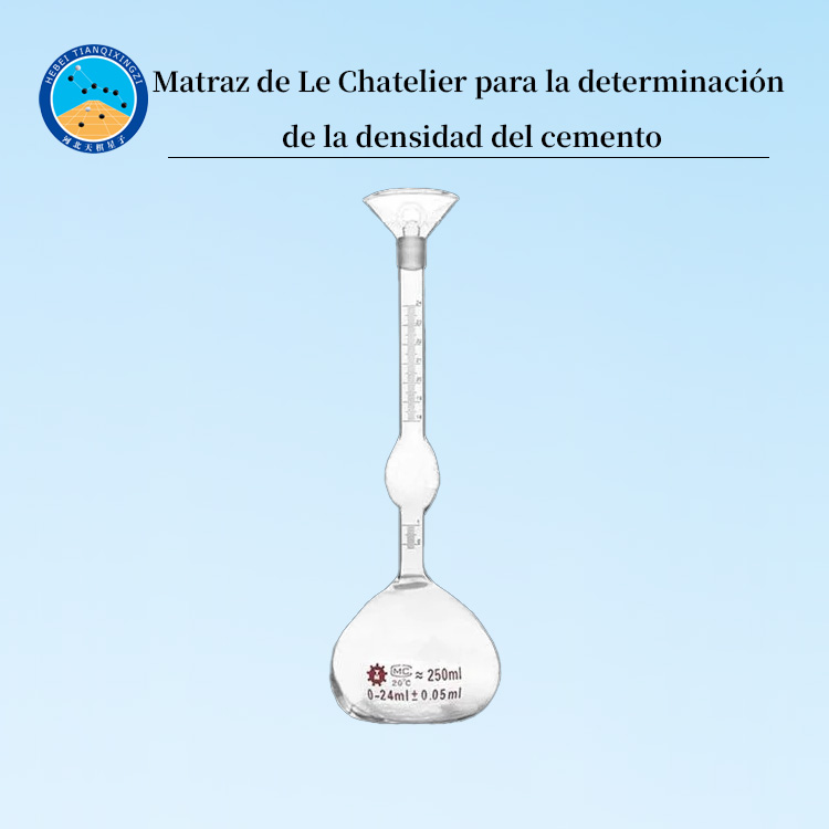 Matraz de Le Chatelier para la determinación de la densidad del cemento