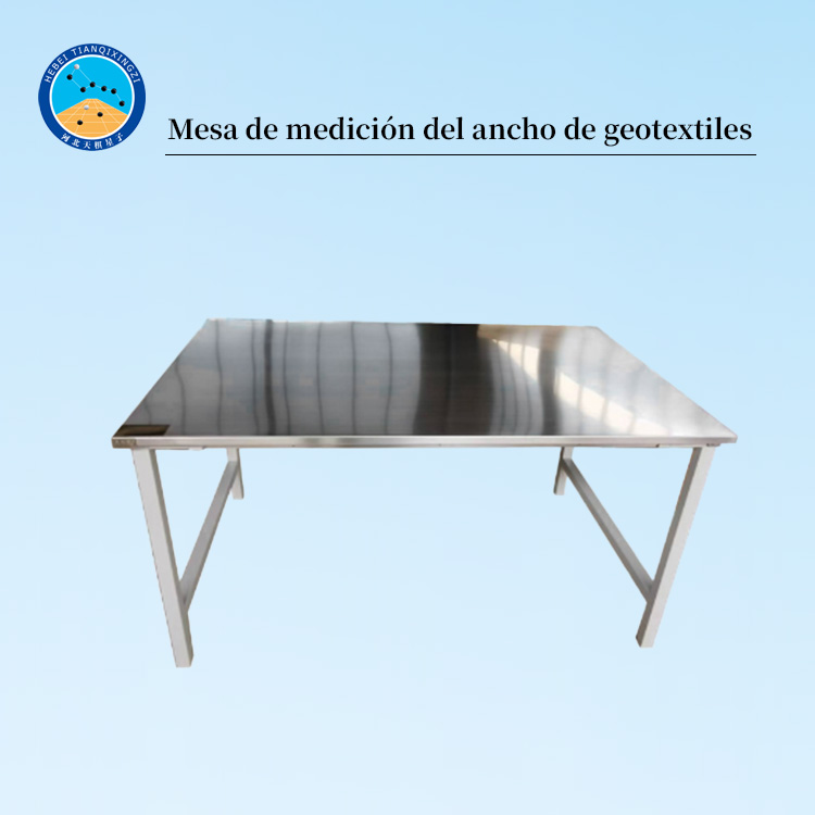 Mesa de medición del ancho de geotextiles