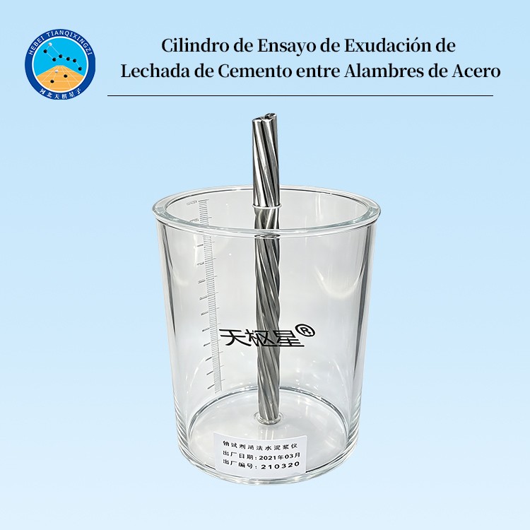 Cilindro de Ensayo de Exudación de Lechada de Cemento entre Alambres de Acero